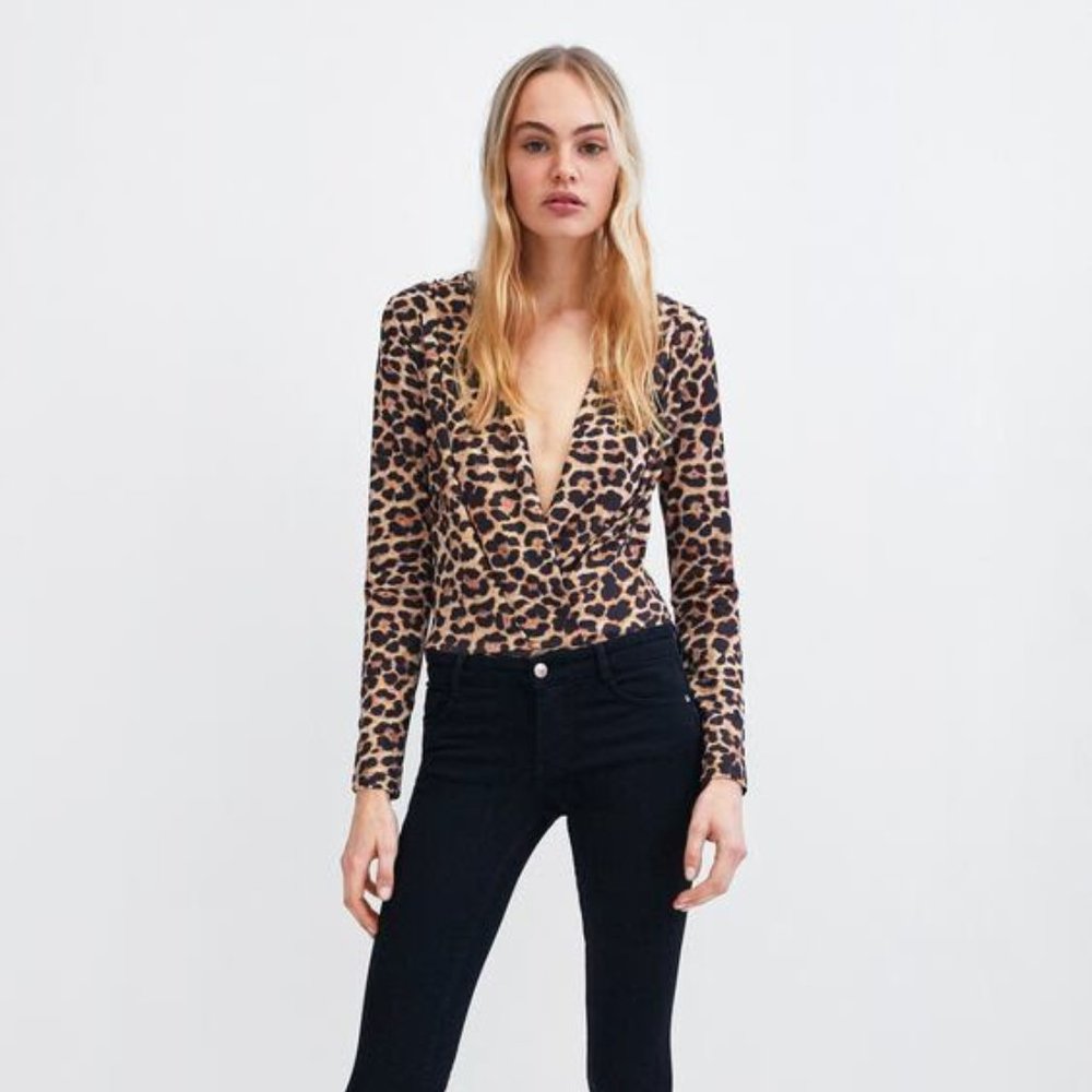 NWOT Zara Leopard Bodysuit